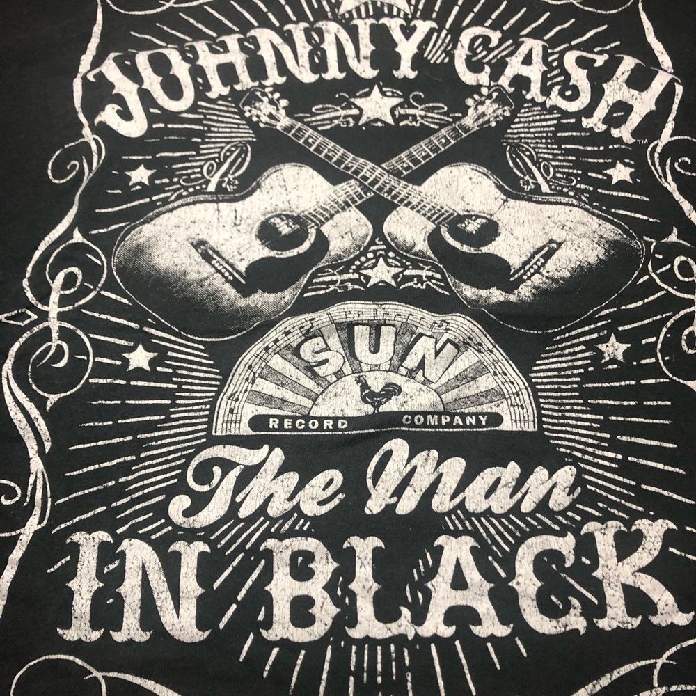 Johnny Cash distressed black t shirt